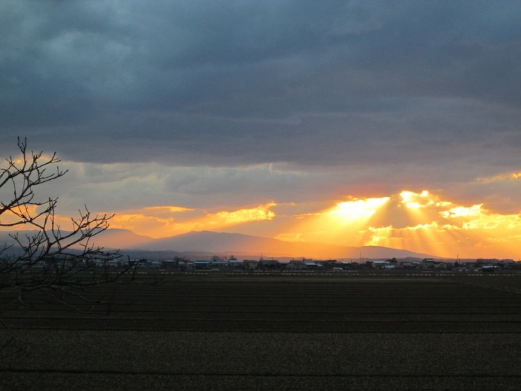 降りそそぐ夕陽