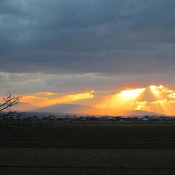 降りそそぐ夕陽