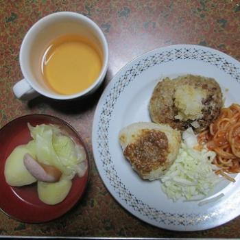 春雨入りのハンバーグ〇